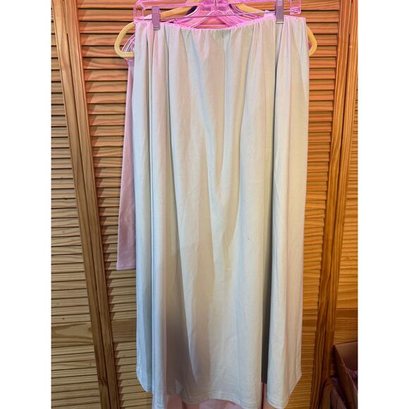 OGL Light Cotton Rib Umbrella Maxi Skirt with Pockets Small Blue Shadow New - Picture 4 of 4